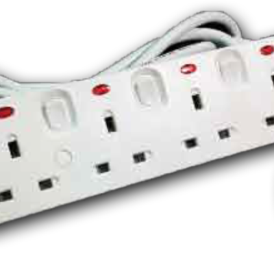 Portable Switched Socket Outlet with Individual Neon Indicator MA-8886 (6 Gang PSO)